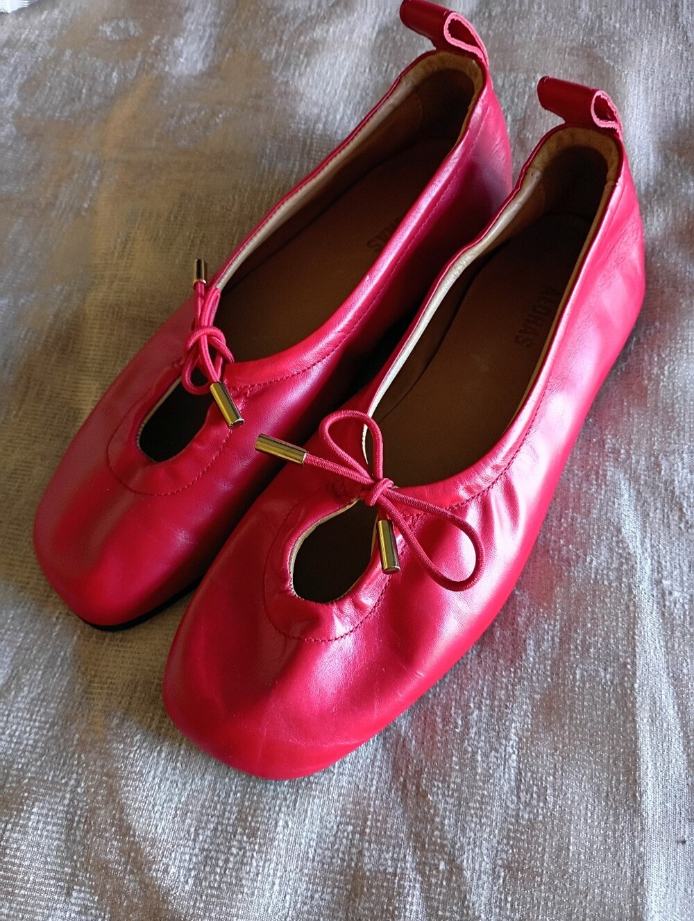 Alohas Rosalind Red Leather Ballet Flats Size EU 37 (6.5)